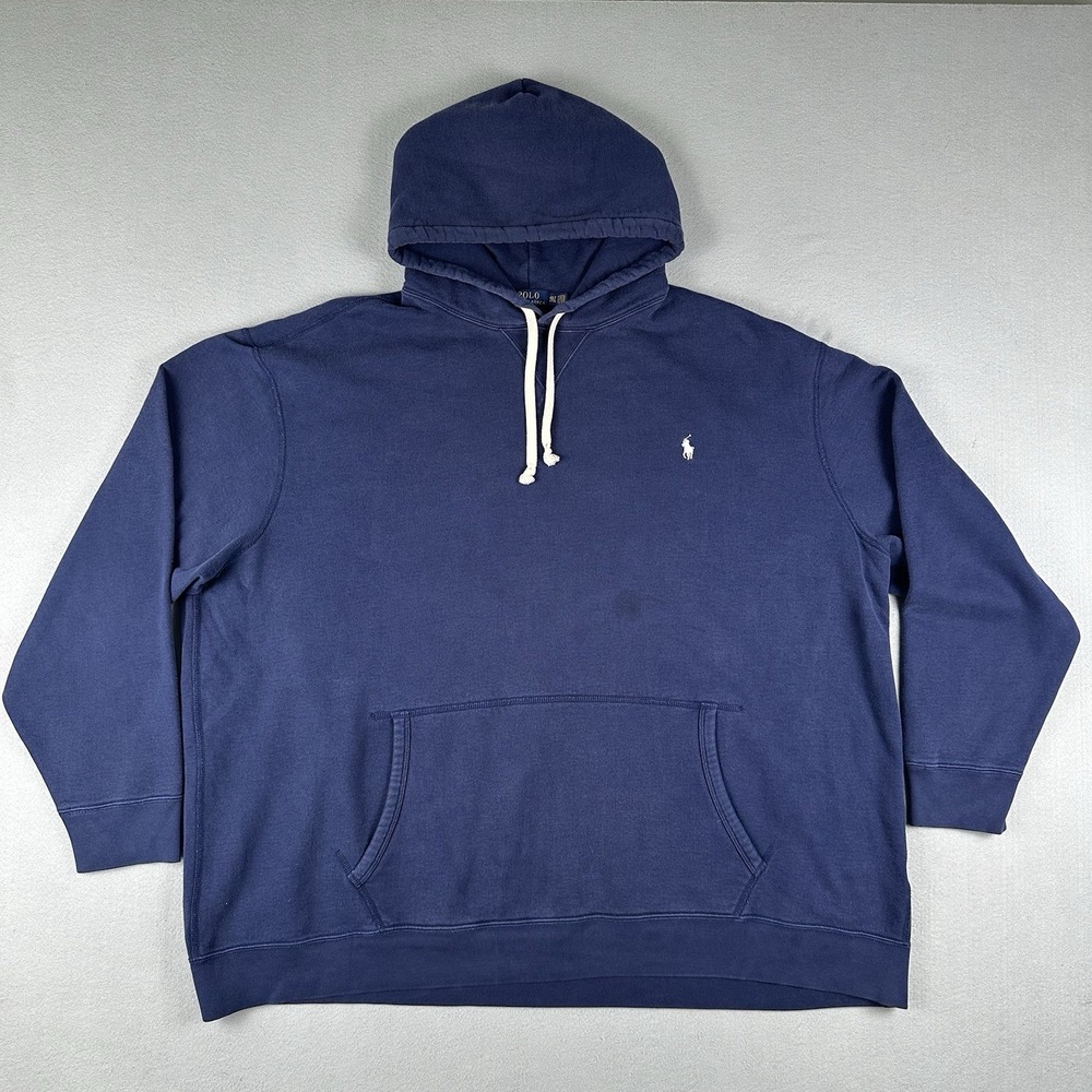 Polo Ralph Lauren Hoodie Men's 4XLT Navy Blue Heavyweight Pullover Sweatshirt